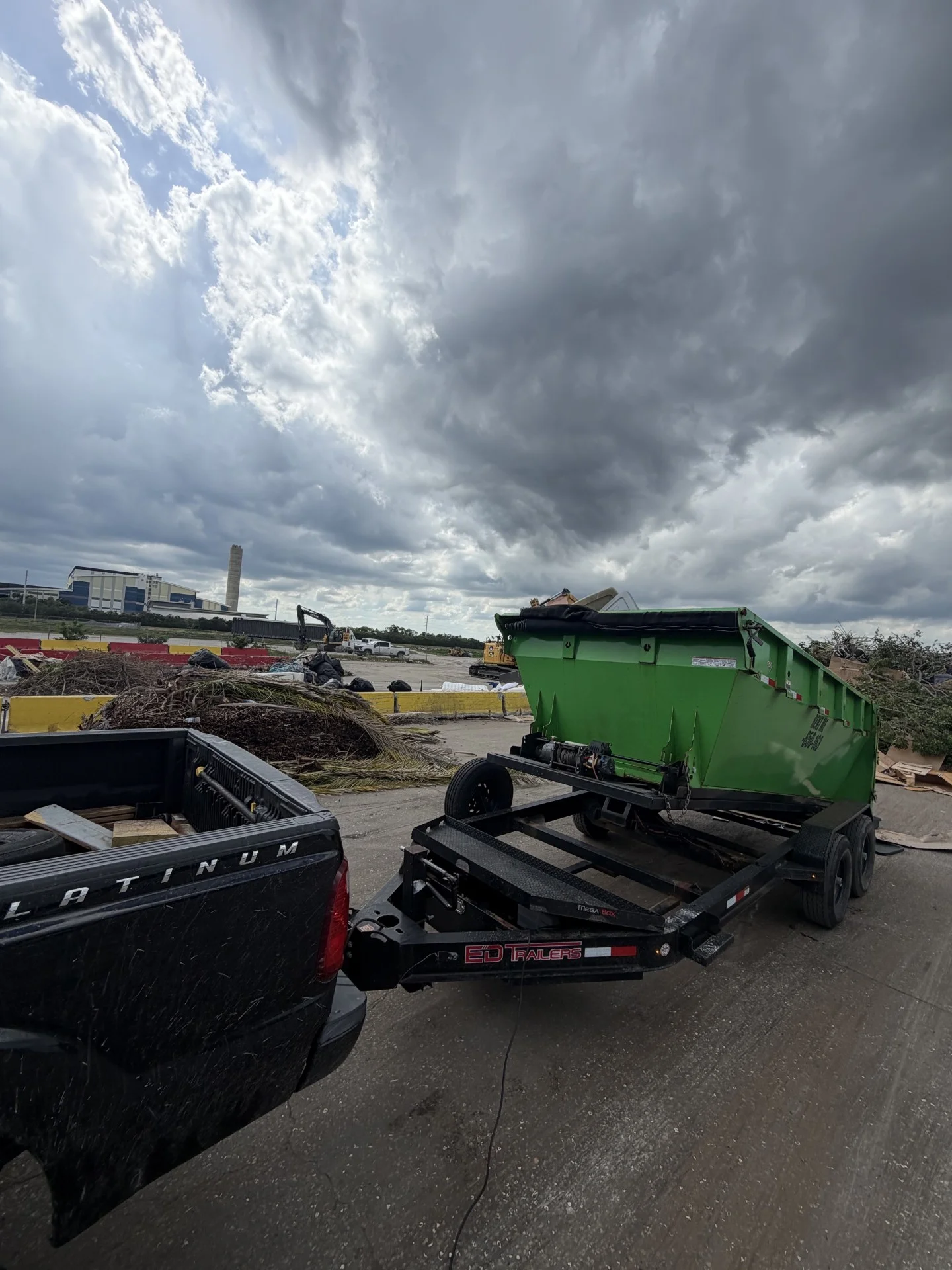 Roll-off dumpster commercial job site debris haul Florida
